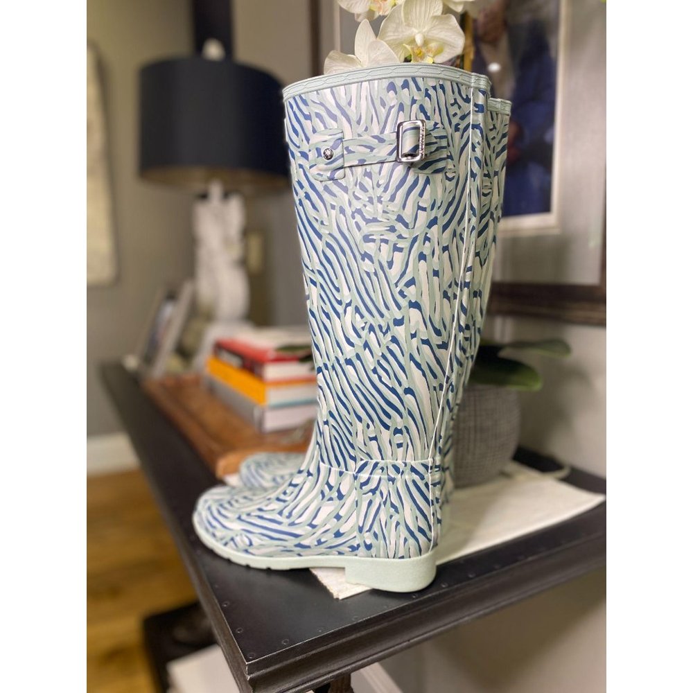 Hunter Refined Tall Coral Print Waterproof Boot 6 - Picture 4 of 9